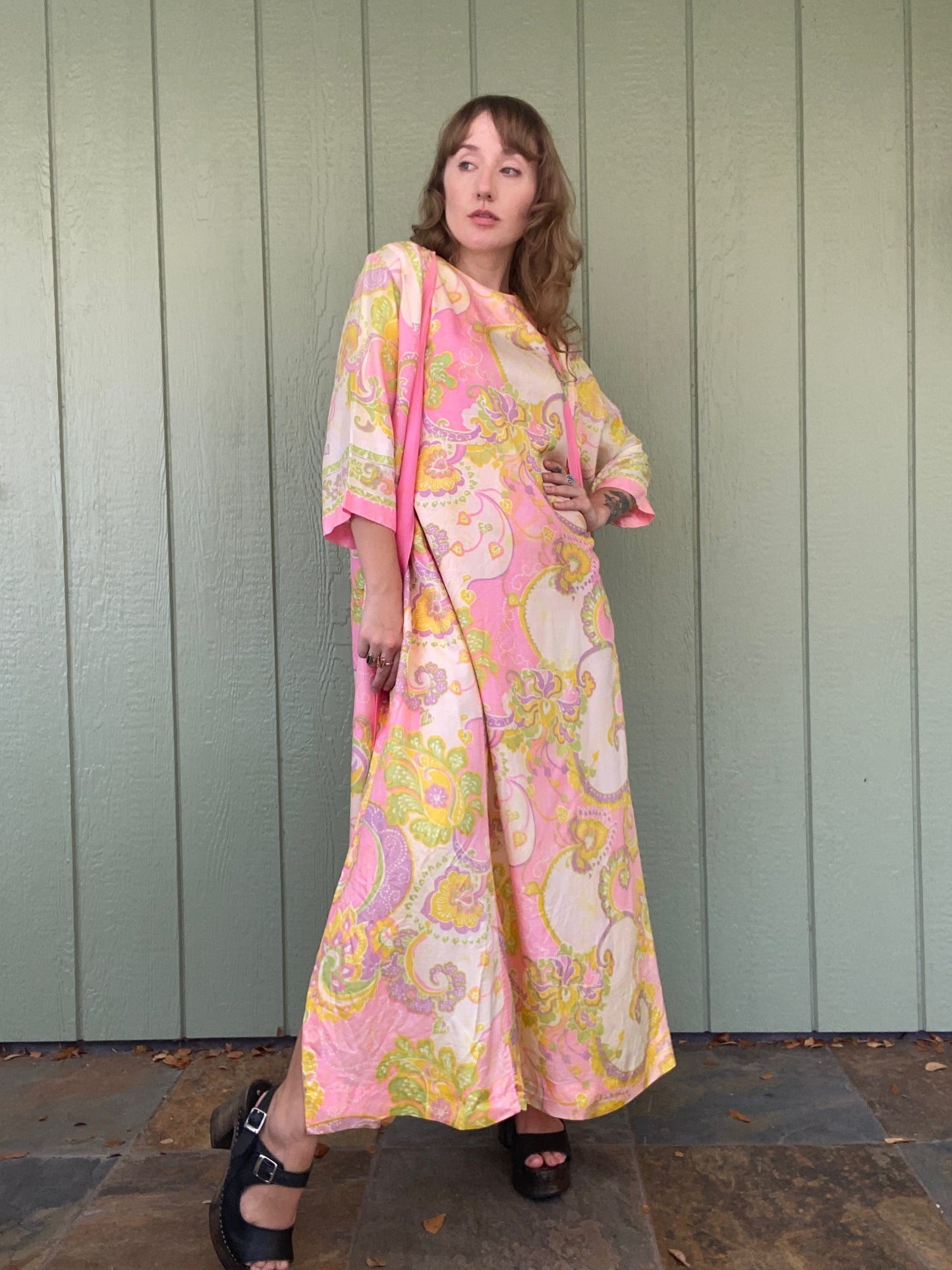 1960s Lounge Craft Dress with attached Duster