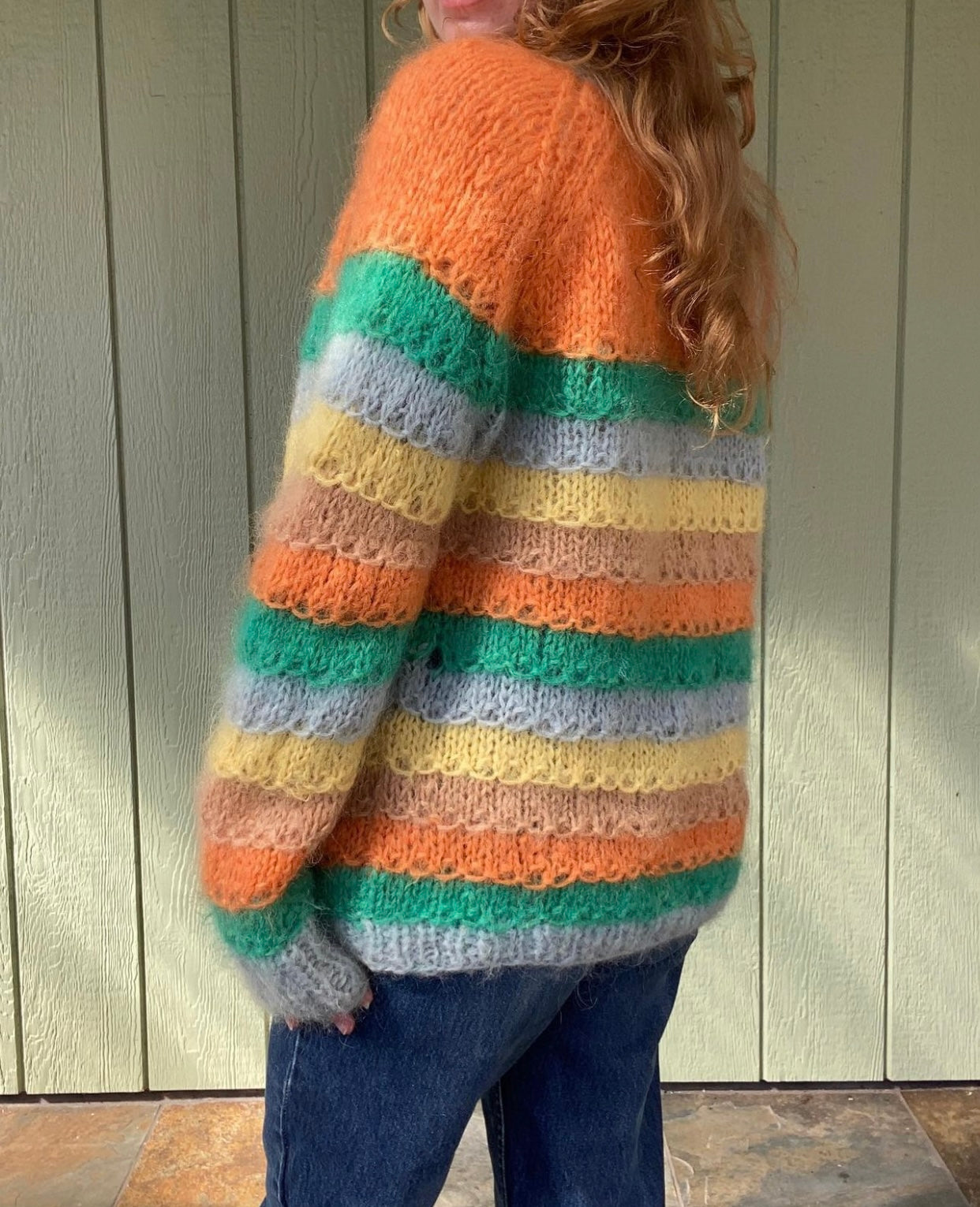 60s/70s mohair striped sweater