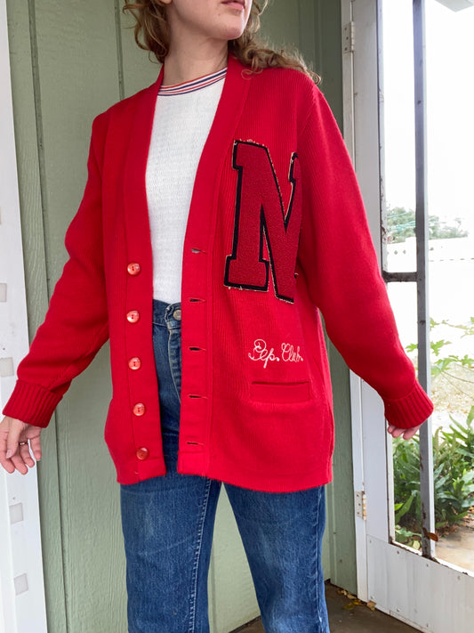 60s/70s ‘N’ varsity cardigan sweater