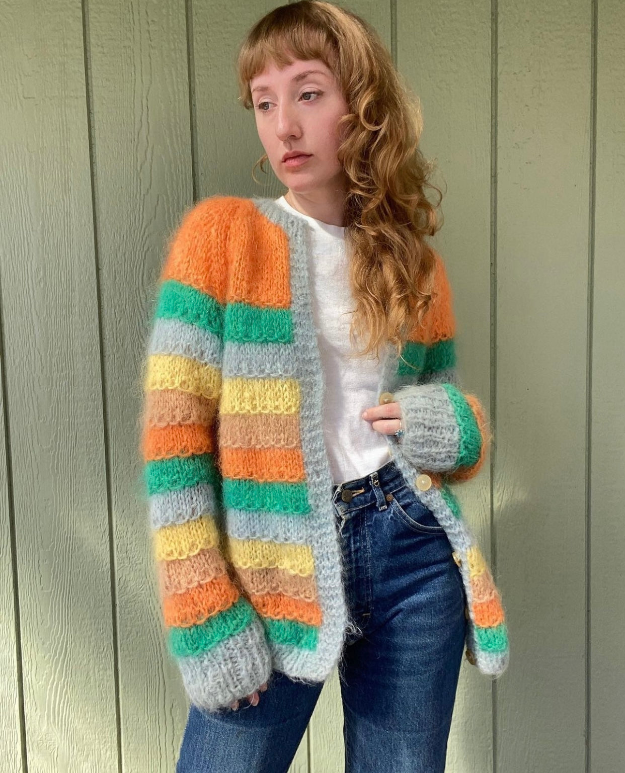 60s/70s mohair striped sweater