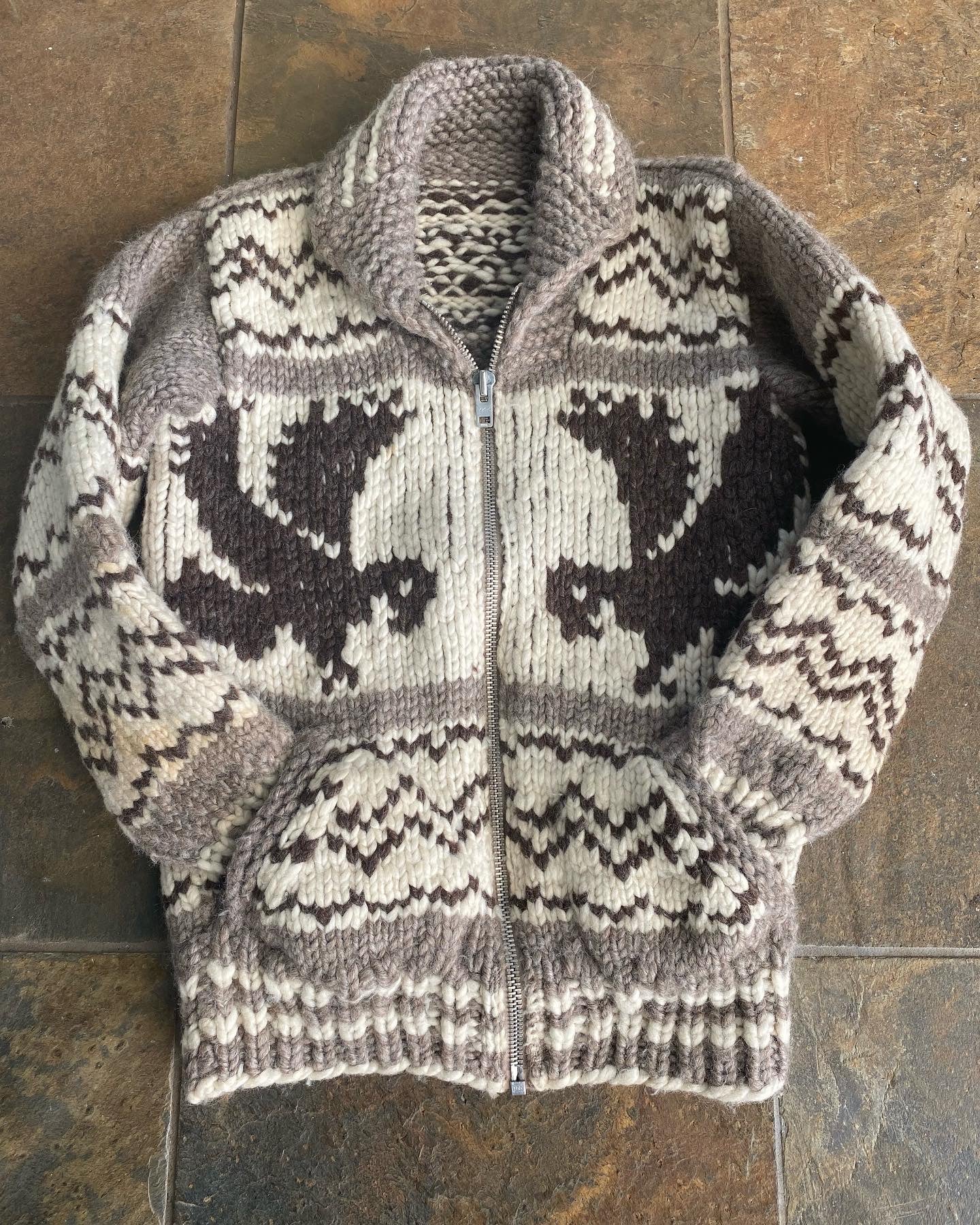 70s shawl collar Thunderbird sweater