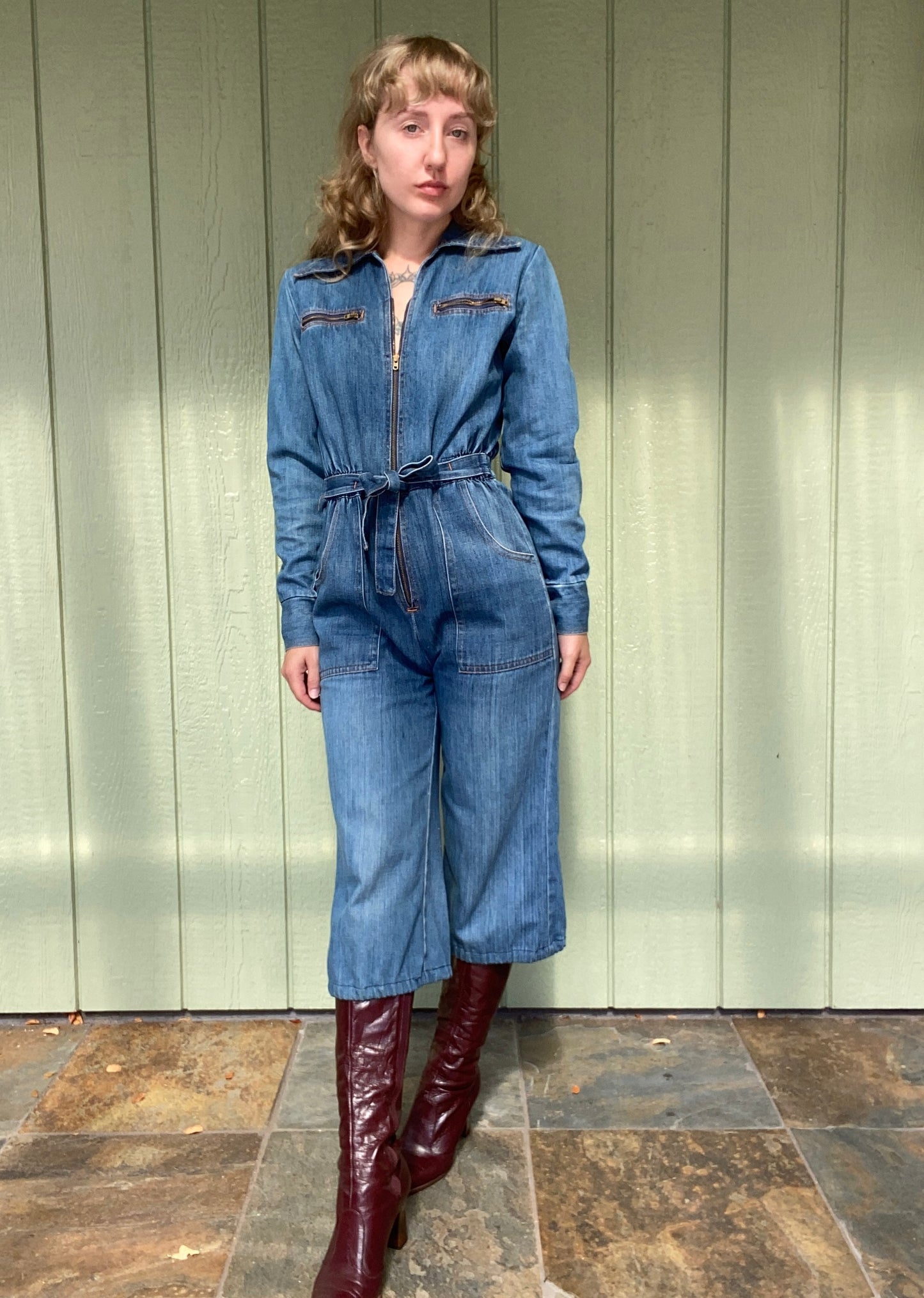 1970s Denim Jumpsuit cropped