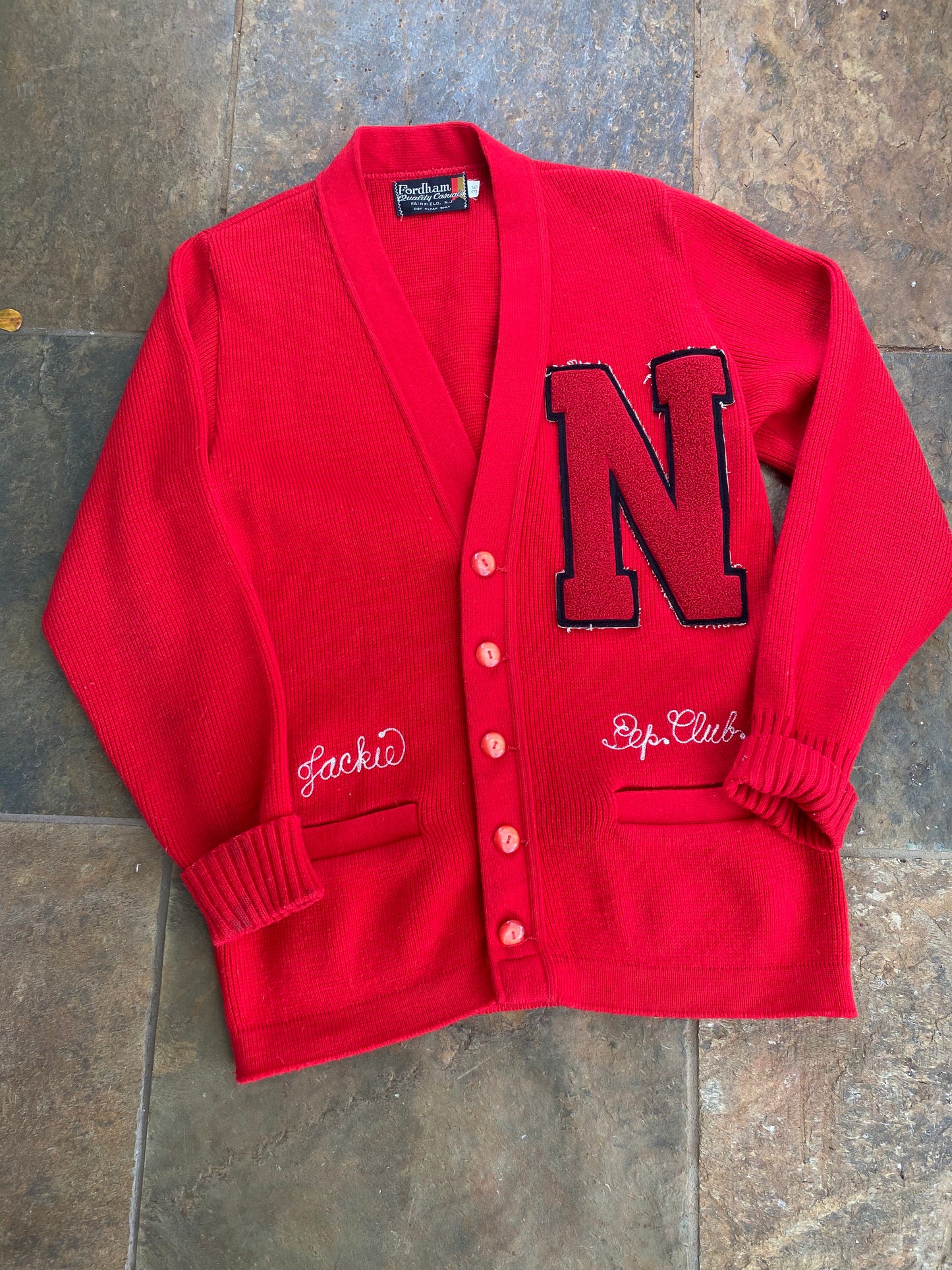 60s/70s ‘N’ varsity cardigan sweater