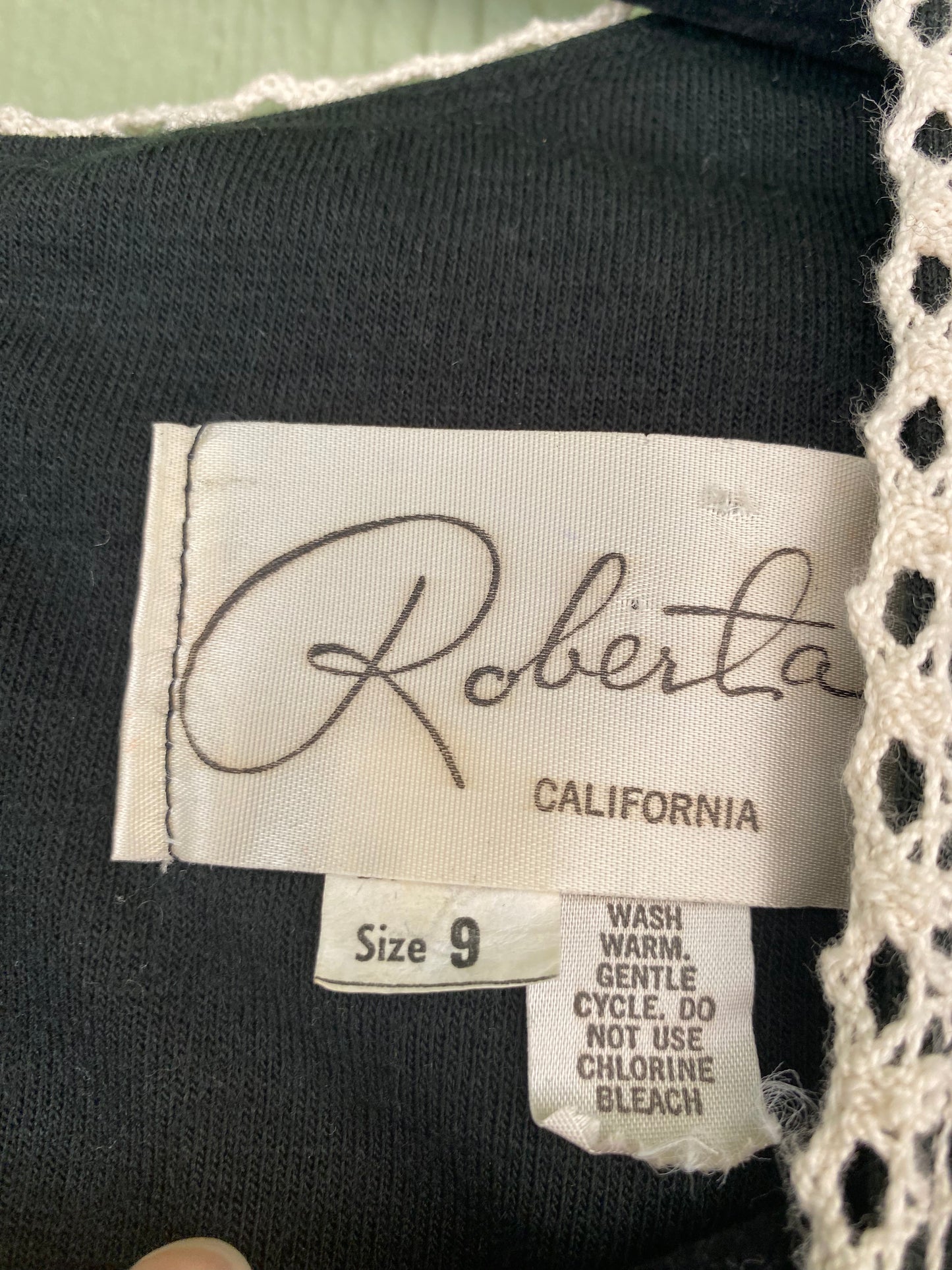 1970s Roberta of California Dresden Quilt Dress