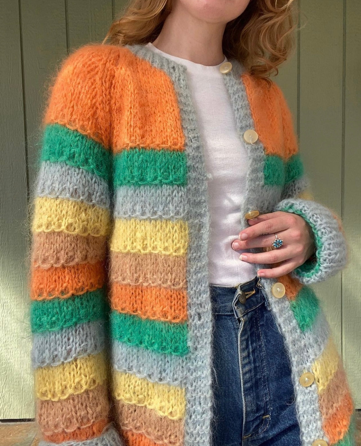 60s/70s mohair striped sweater